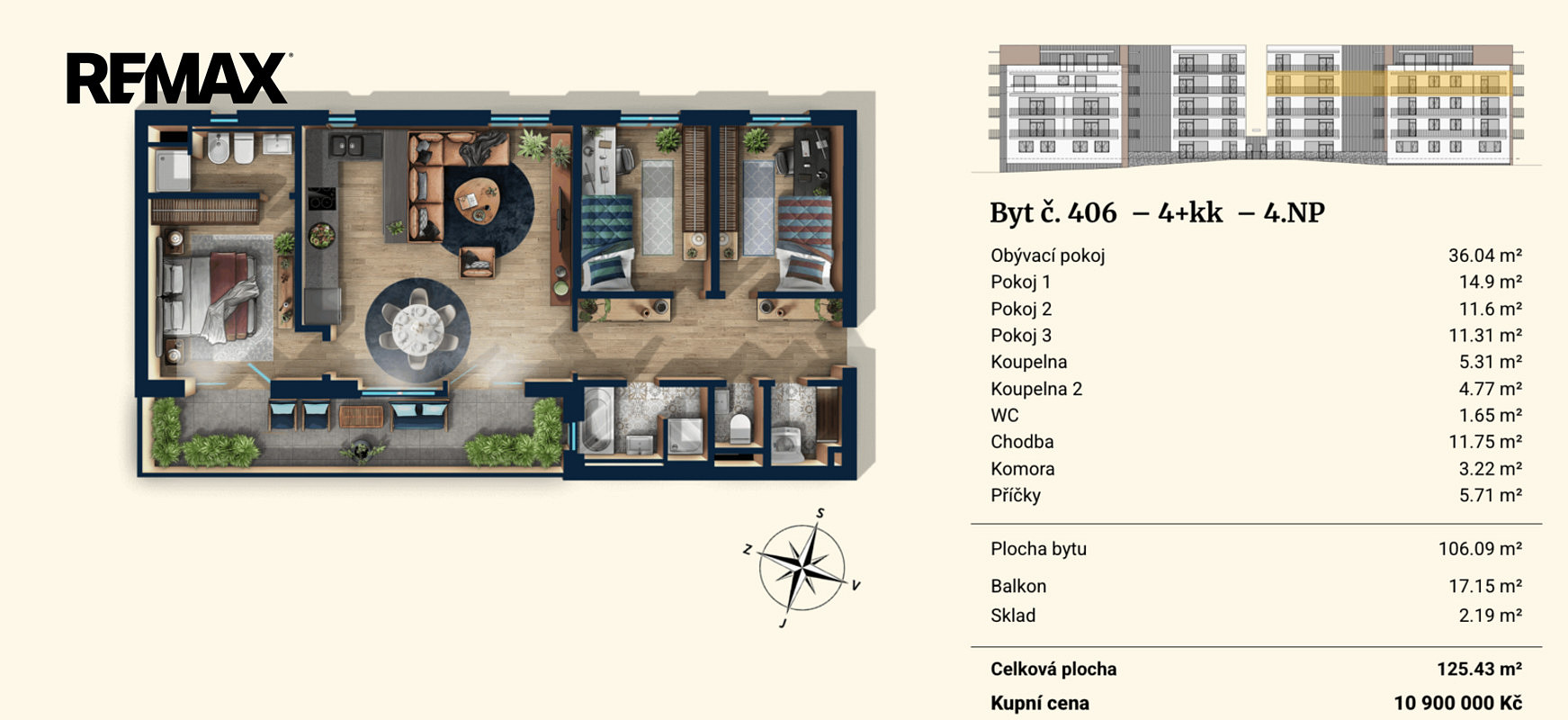 Prodej bytu 4+kk 106 m² – fotografie 5