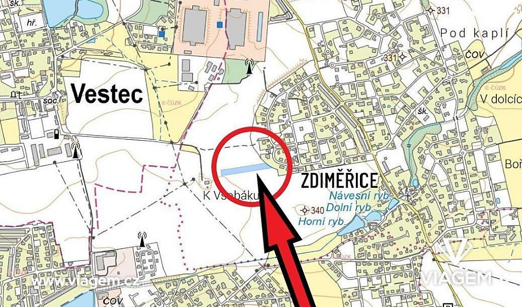 Prodej pole 5 630 m², Jesenice – náhled fotky 2