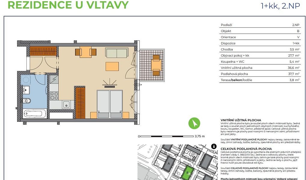 Pronájem bytu 1+kk 38 m², Kralupy nad Vltavou – náhled fotky 7