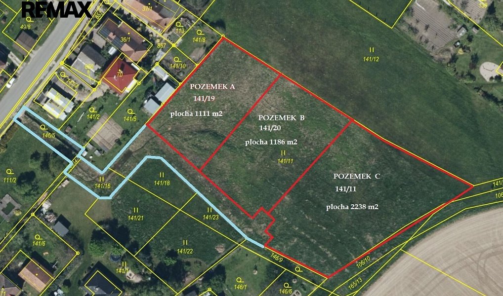 Prodej stavebního pozemku 1 111 m², Ostřetín – náhled fotky 2
