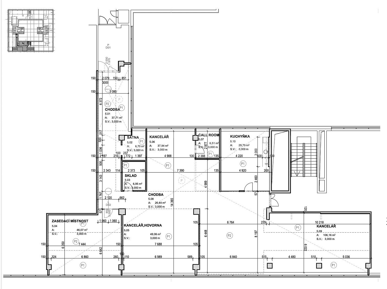 Pronájem kanceláře 659 m² – pohled 3