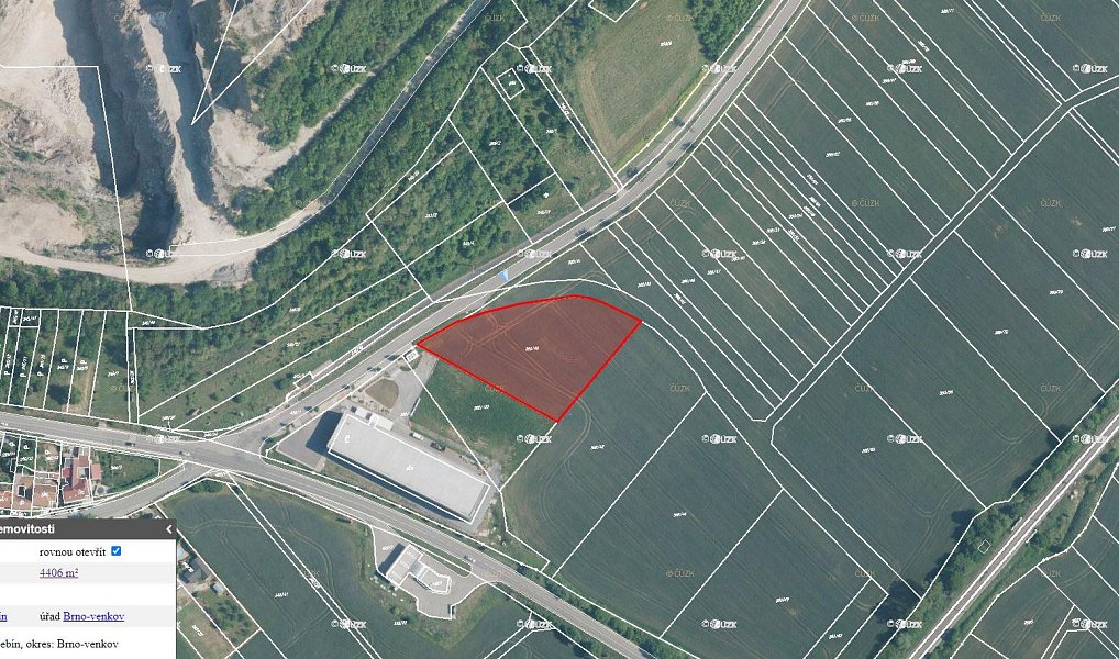 Prodej komerčního pozemku 4 406 m², Čebín – náhled fotky 6