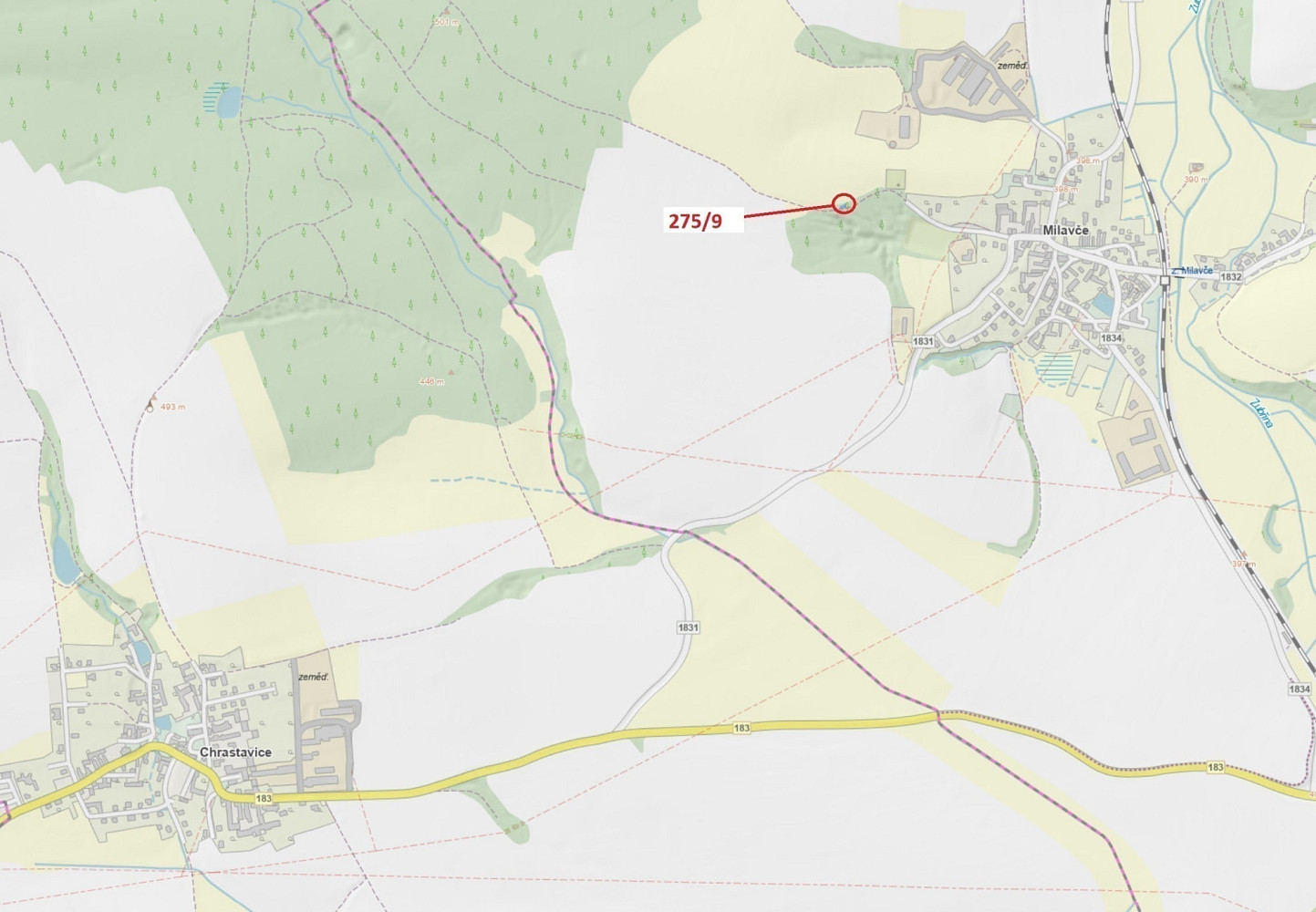 Dražba pole 72 m²
