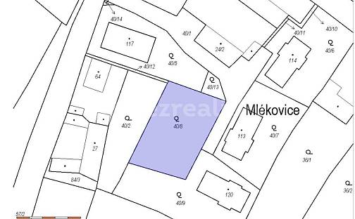 Prodej stavebního pozemku 821 m², Toušice - Mlékovice, okres Kolín