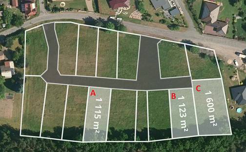 Prodej stavebního pozemku 1 115 m², Veliny, okres Pardubice