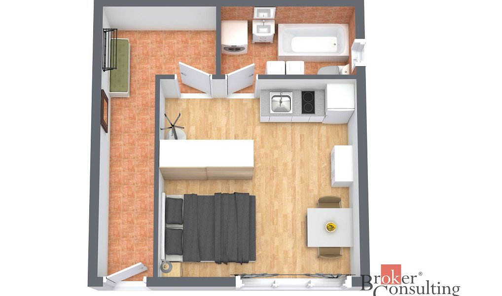 Pronájem bytu 1+kk 25 m², Praha – náhled fotky 2