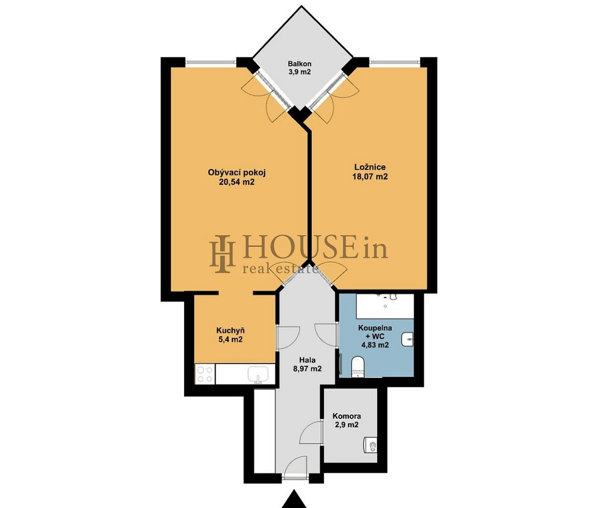 Pronájem bytu 2+1 61 m² – fotografie 3