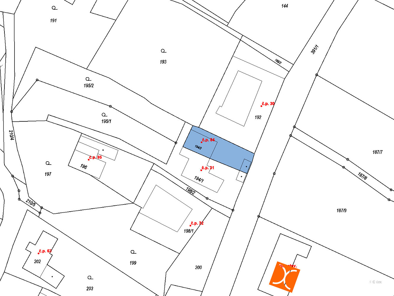 Prodej stavebního pozemku 180 m² – fotografie 3
