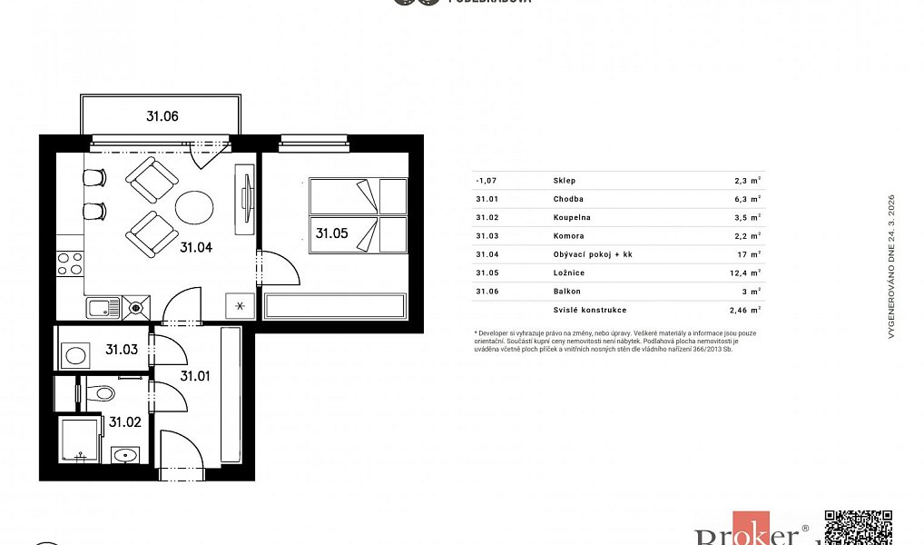 Prodej bytu 2+kk 49 m², Plzeň – náhled fotky 3