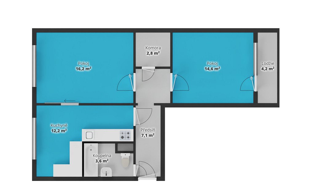 Prodej bytu 2+1 61 m², Praha – náhled fotky 3