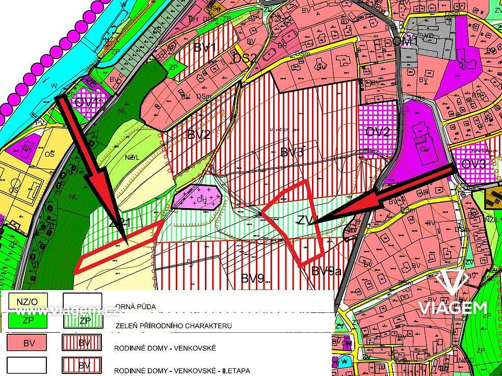 Prodej stavebního pozemku 2 804 m² – pohled 2