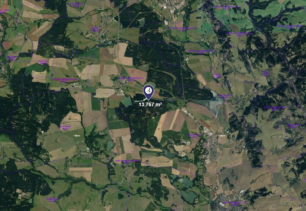 Prodej louky 13 767 m² – pohled 2