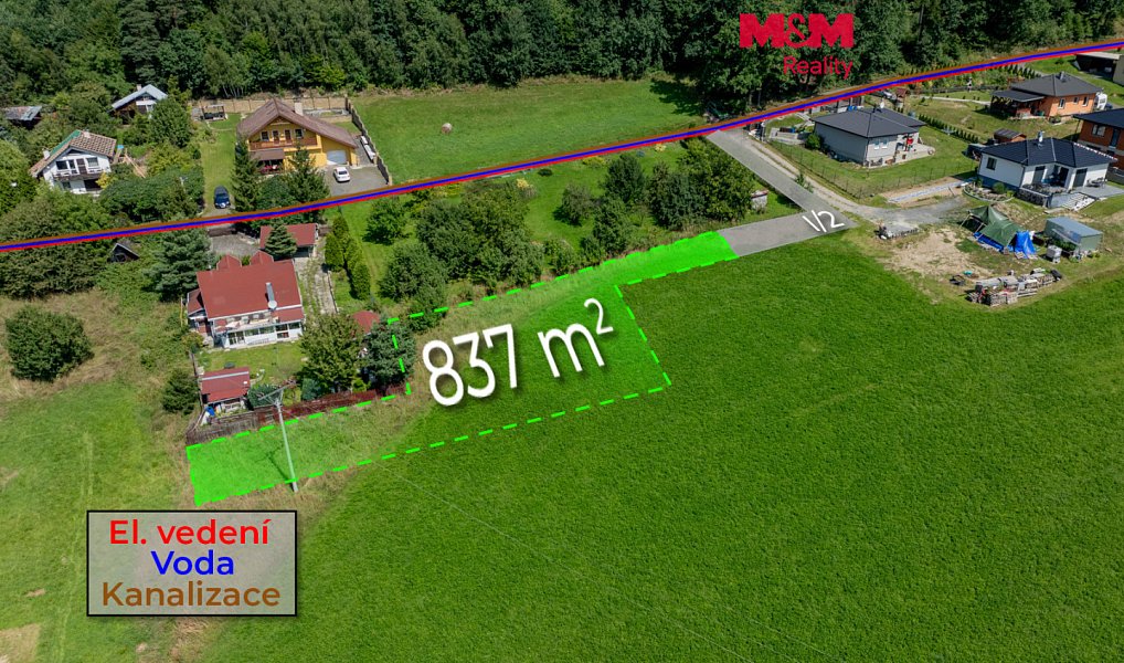 Prodej pozemku, 837 m², Bynina - Vsetín, Valašské Meziříčí