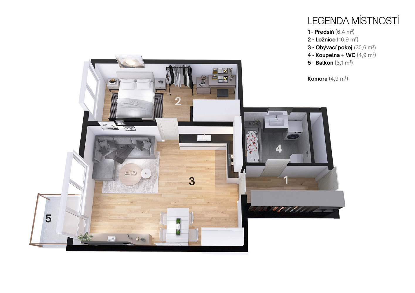Pronájem bytu 2+kk 62 m² — photo 5