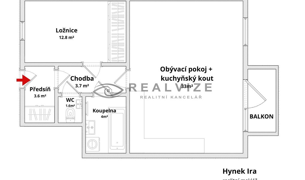 Prodej bytu 2+kk 58 m², České Budějovice – náhled fotky 4