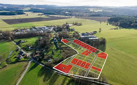 Prodej stavebního pozemku 600 m², Kaplice - Mostky, okres Český Krumlov