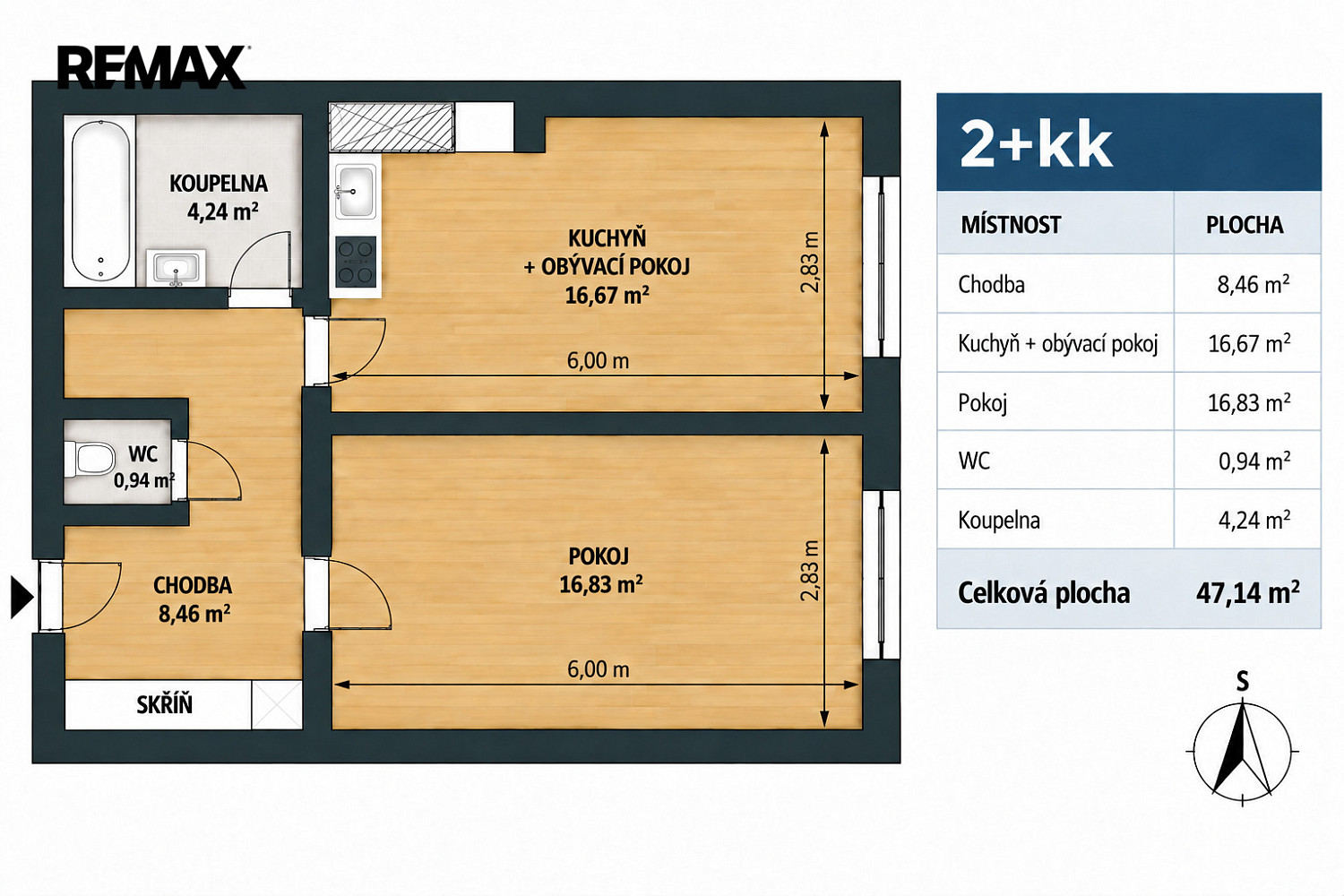 Prodej bytu 2+kk 47 m² – fotografie 3