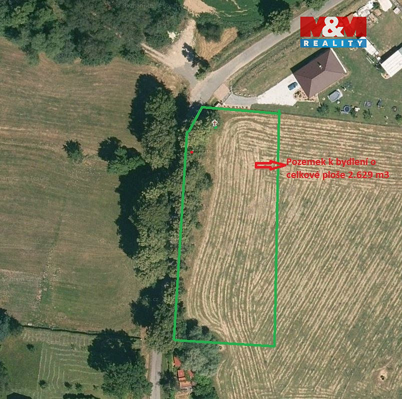 Prodej stavebního pozemku 2 629 m² – fotografie 2