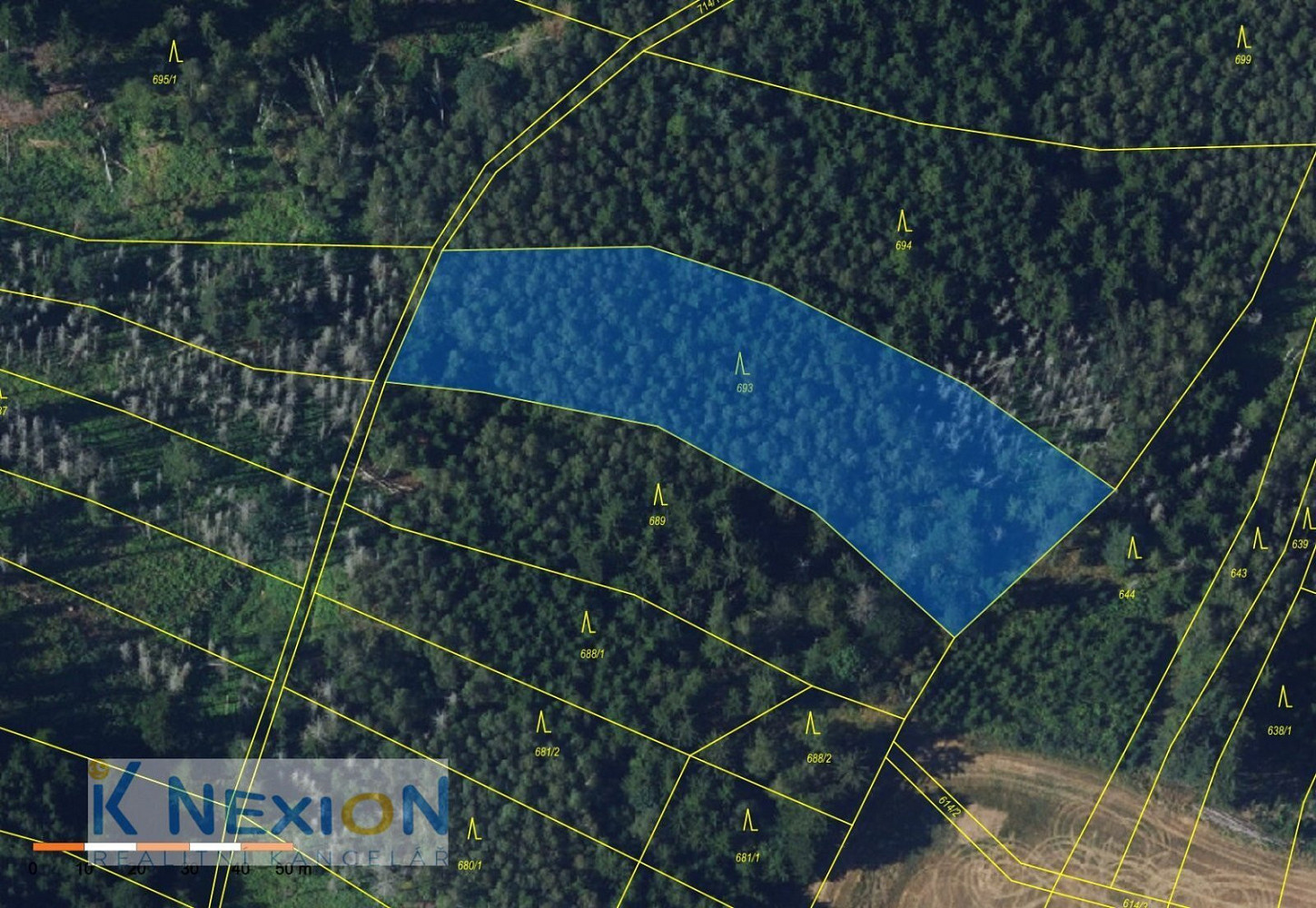 Prodej lesa 4 384 m²