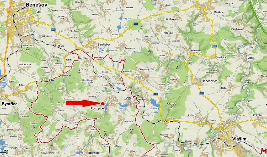 Prodej stavebního pozemku 1 000 m², Postupice – náhled fotky 10