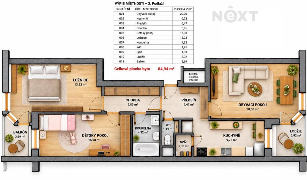 Prodej bytu 3+1 78 m², Pardubice – náhled fotky 20