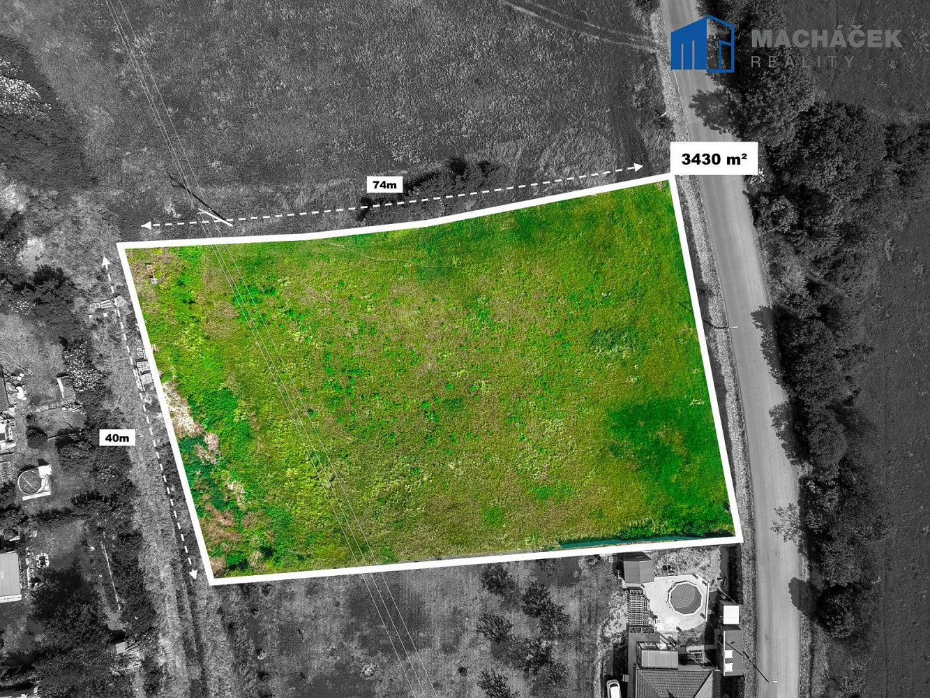 Prodej stavebního pozemku 3 430 m² – fotografie 2
