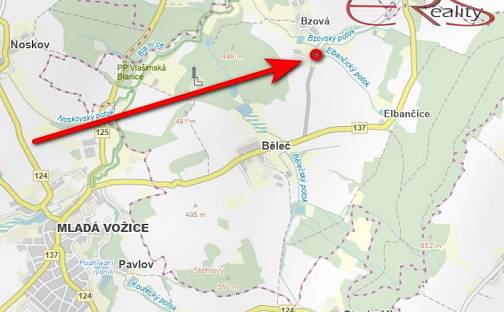 Prodej komerčního pozemku 945 m², Běleč, okres Tábor