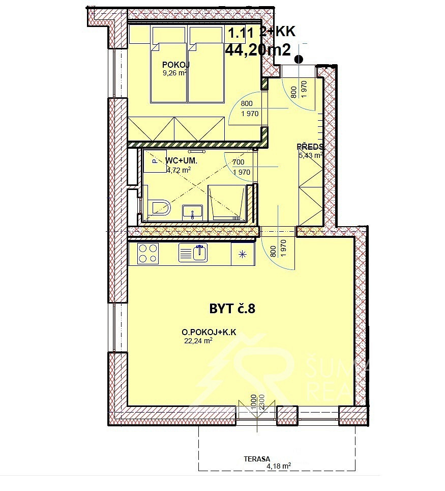 Prodej bytu 2+kk 44 m² – fotografie 2