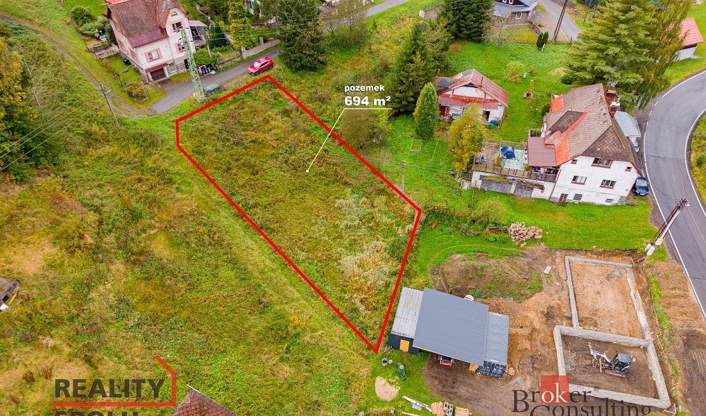 Prodej stavebního pozemku 694 m², Smržovka – náhled fotky 2