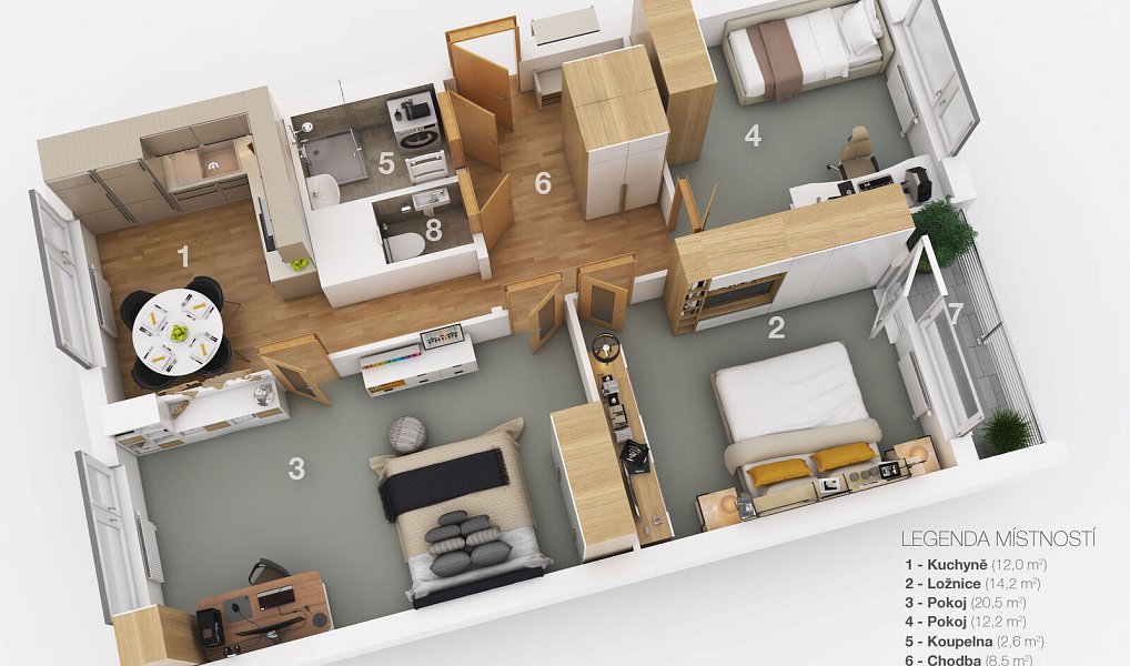 Prodej bytu 3+1 78 m², Pardubice – náhled fotky 22