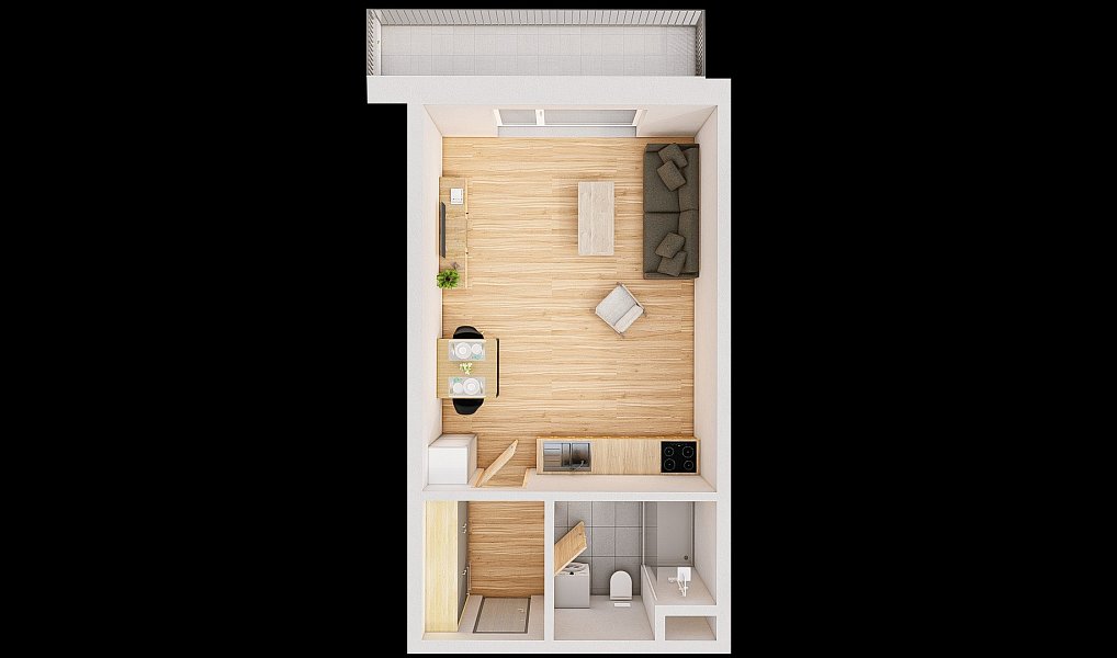 Prodej bytu 1+kk 42 m², České Budějovice – náhled fotky 3