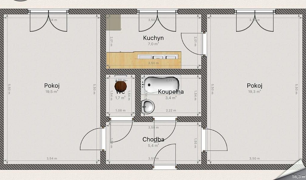 Pronájem bytu 2+1 56 m², Bukovany – náhled fotky 7