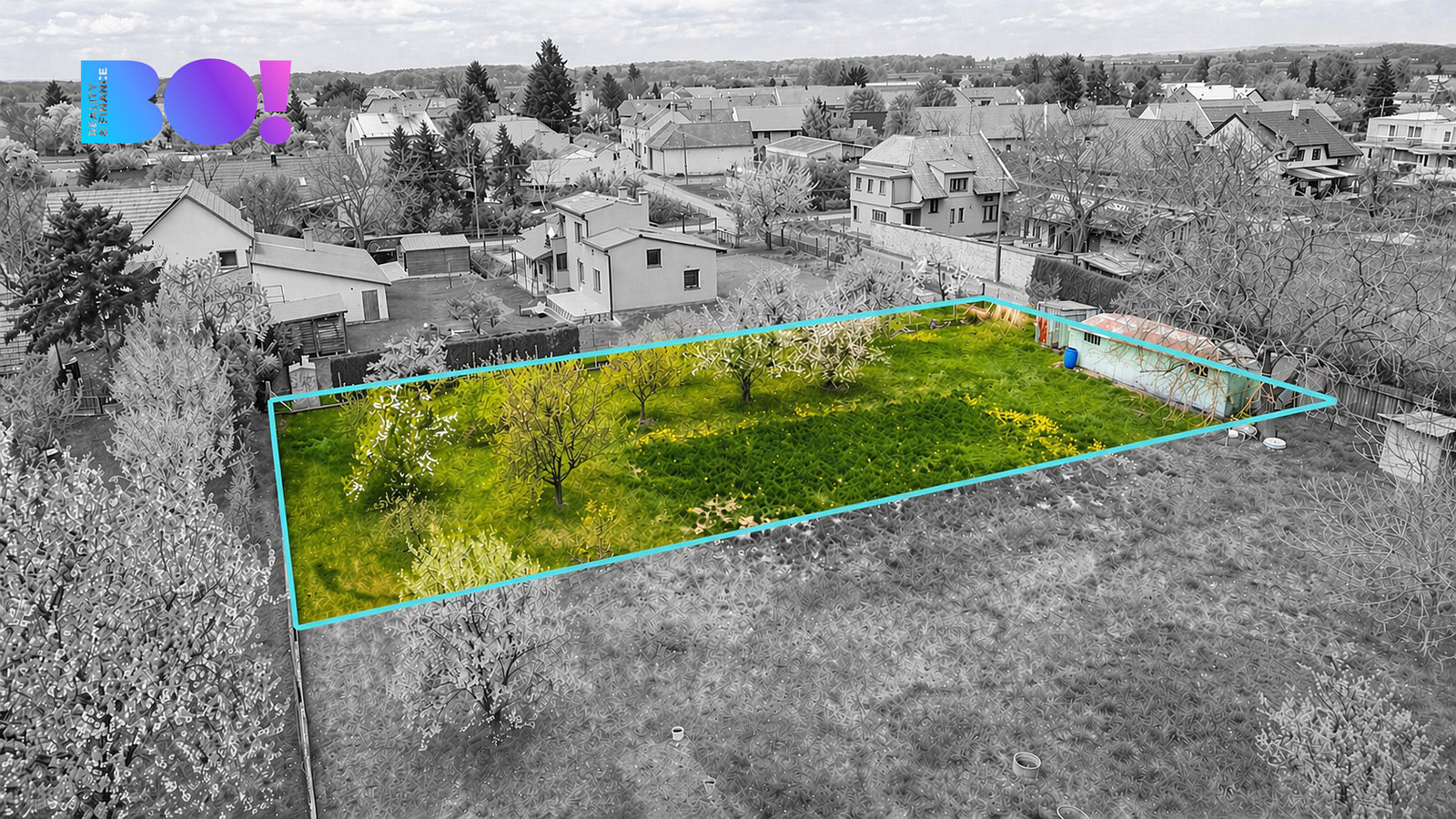 Prodej stavebního pozemku 878 m² – pohled 2
