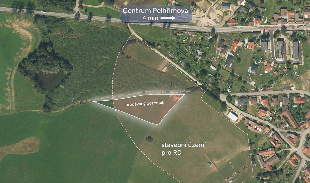 Prodej stavebního pozemku 6 654 m², Pelhřimov – náhled fotky 4