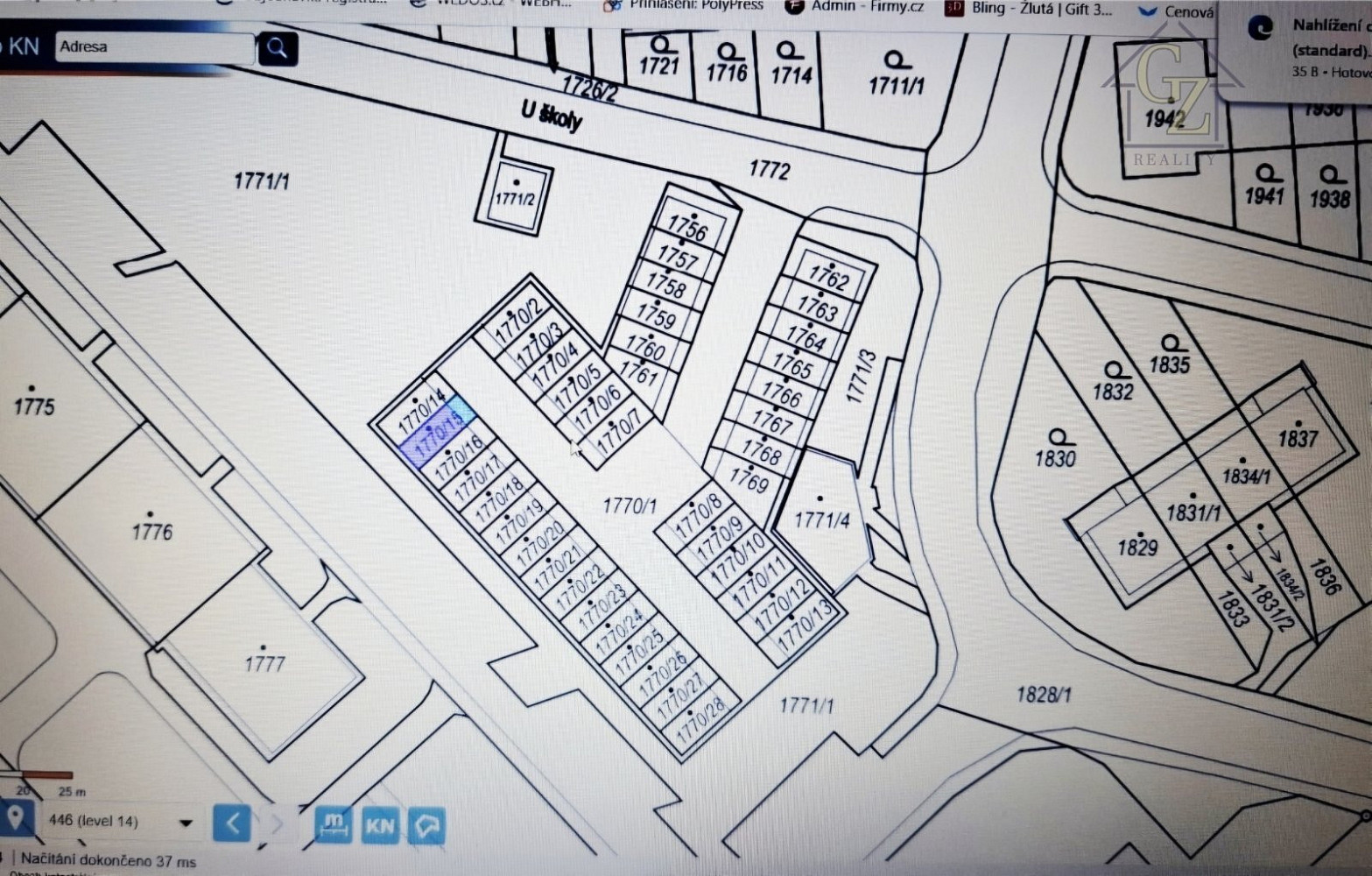 Prodej garáže s výměrou 24 m2 v ov, ulice u školy v mostě