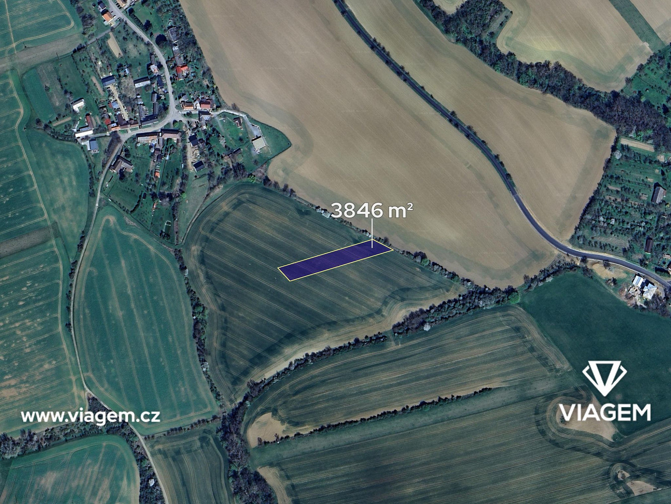 Prodej pole 641 m² – pohled 2