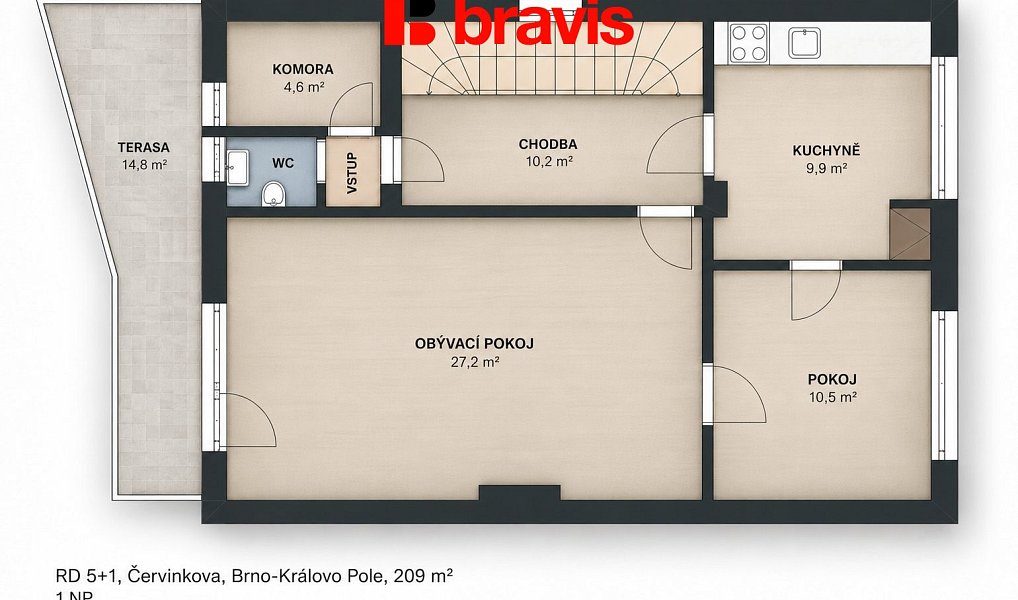 Prodej domu 123 m² s pozemkem 332 m², Brno – náhled fotky 6