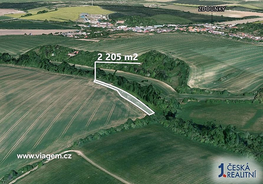 Pole 2 205 m², Podíl 50 % o výměře 1 103 m² – pohled 2