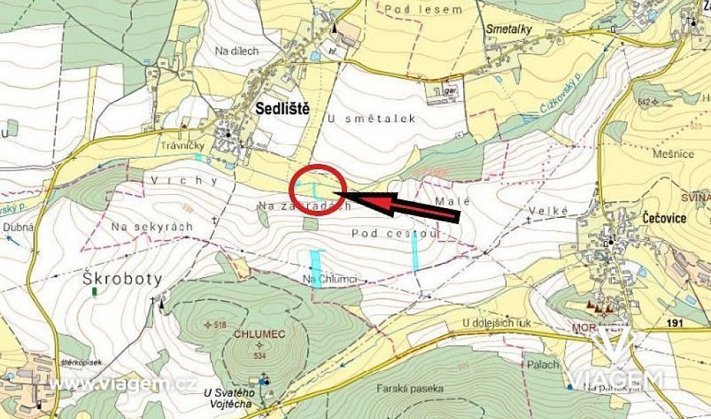 Prodej pole 1 308 m², Sedliště – náhled fotky 4