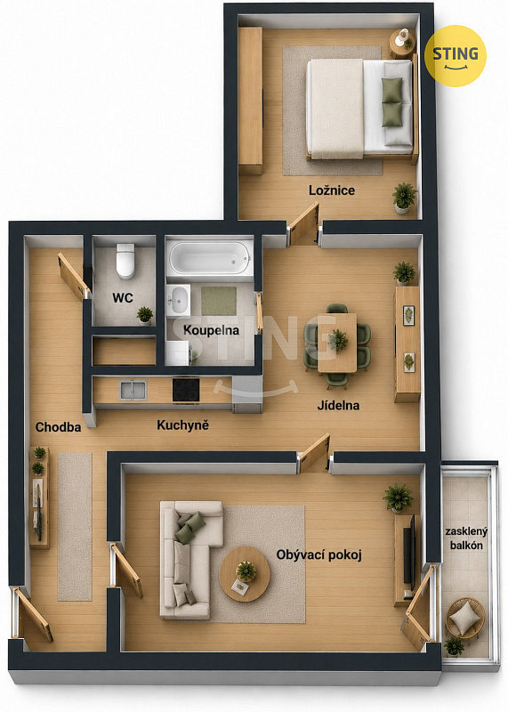 Prodej bytu 2+1 55 m² – fotografie 3