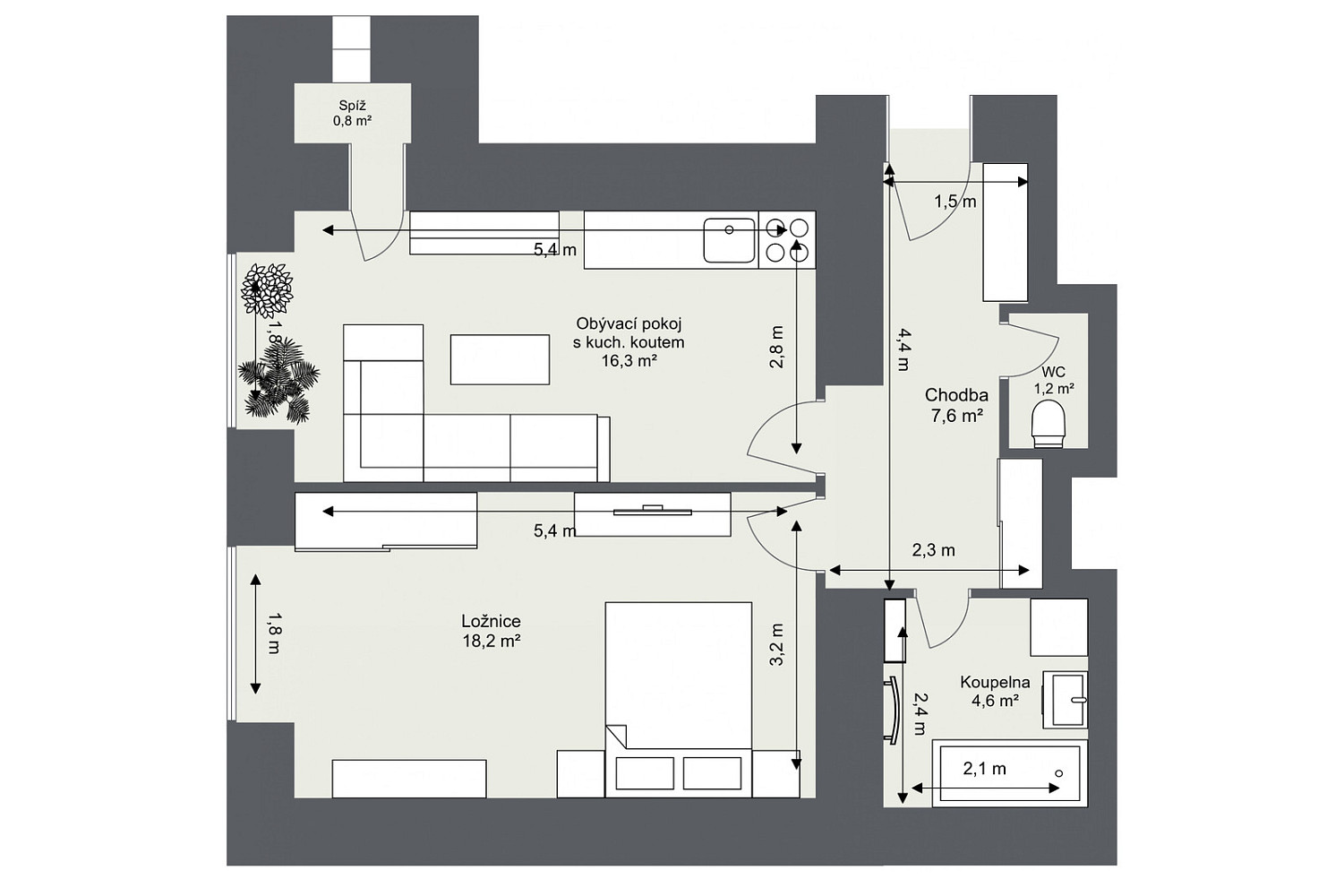Prodej bytu 2+kk 51 m² — photo 4