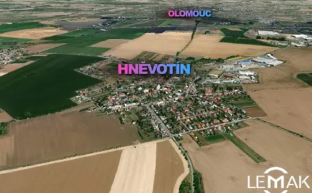 Prodej stavebního pozemku 1 488 m², Hněvotín, okres Olomouc