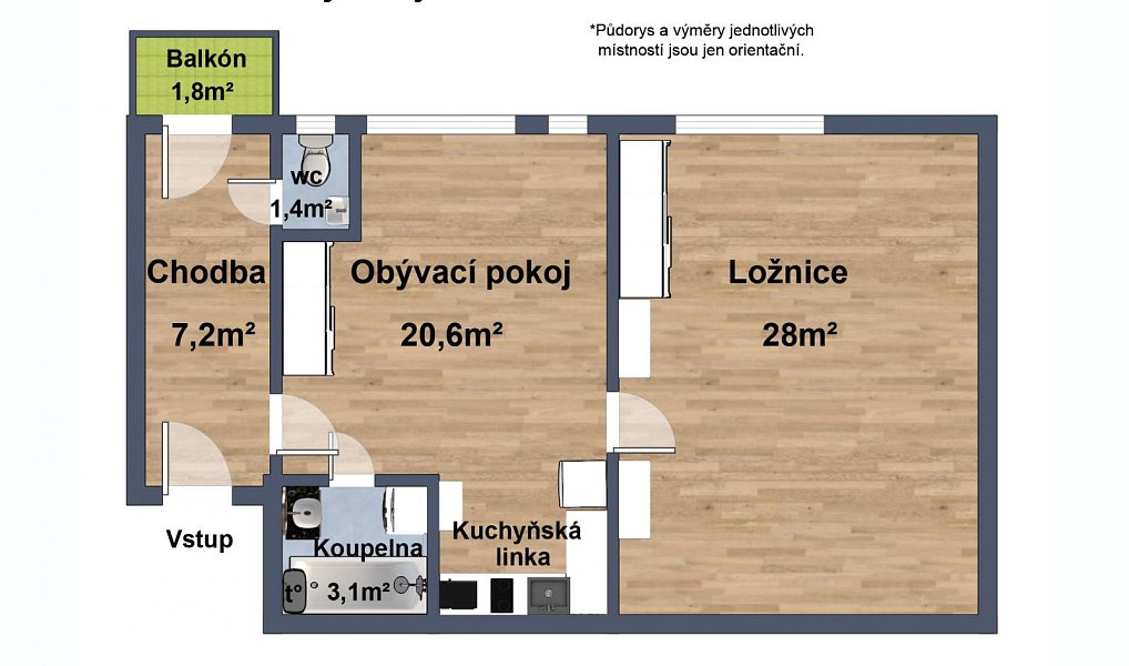 Pronájem bytu 2+kk 61 m², Praha – náhled fotky 21