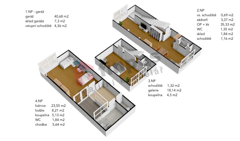 Pronájem bytu 3+kk 105 m², Praha – náhled fotky 7