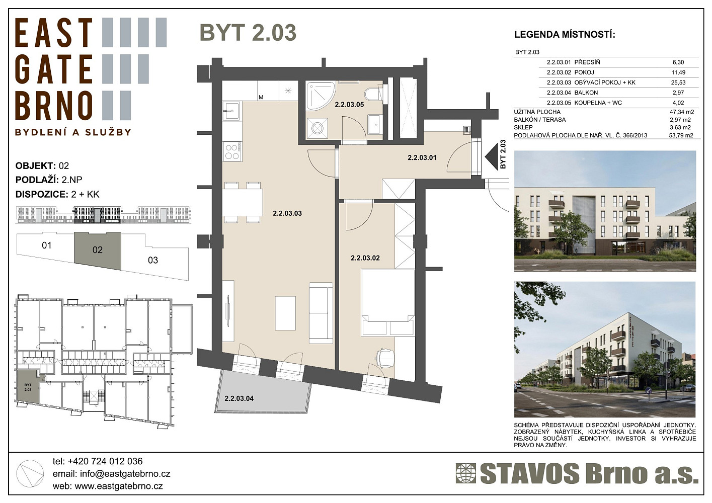 Byt 2+kk – Brno, Slatina – pohled 2