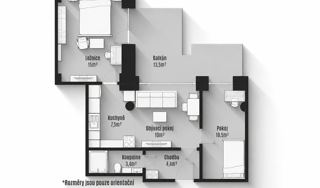 Prodej bytu 3+kk 56 m², Adamov – náhled fotky 3