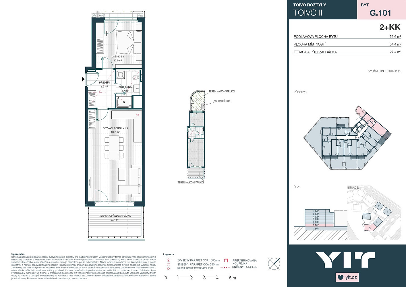 Prodej bytu 2+kk 54 m² – pohled 2