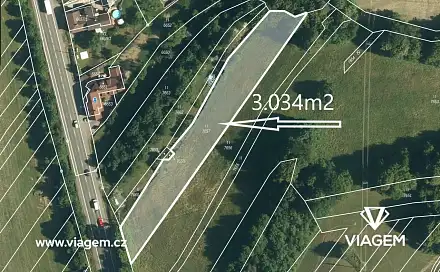 Prodej pole 3 034 m², Vsetín