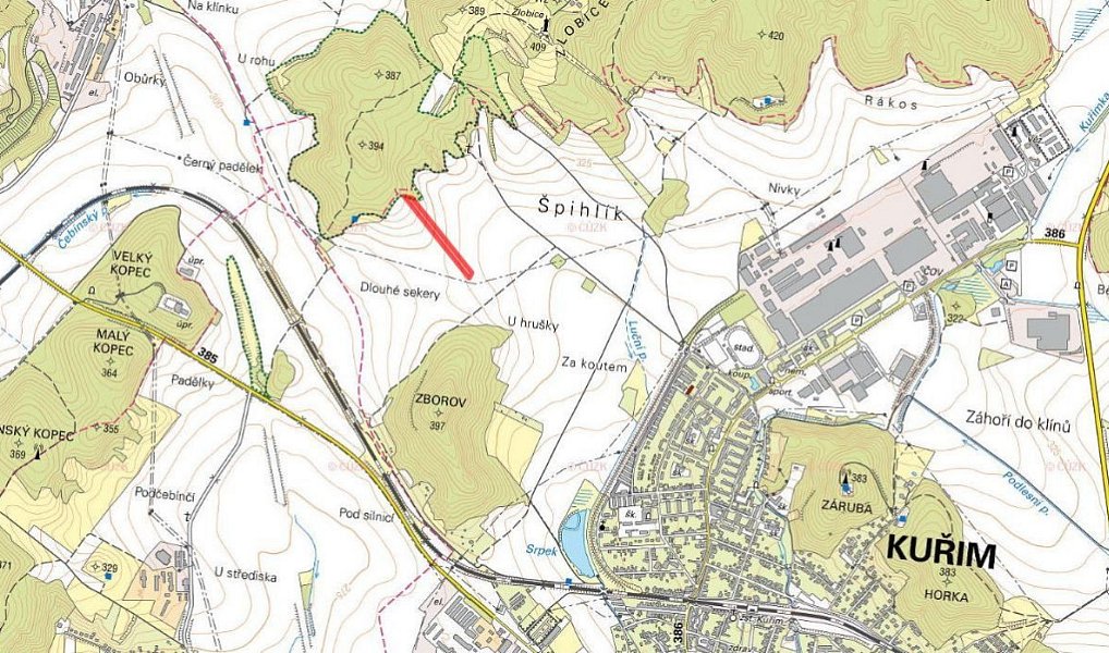 Prodej pole 5 157 m², Kuřim – náhled fotky 2