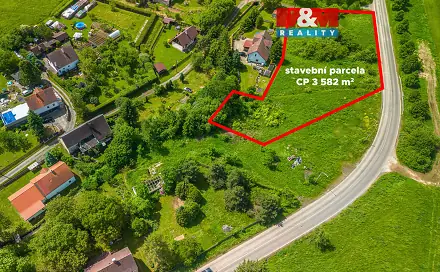 Prodej stavebního pozemku 3 582 m², Žandov - Heřmanice, okres Česká Lípa